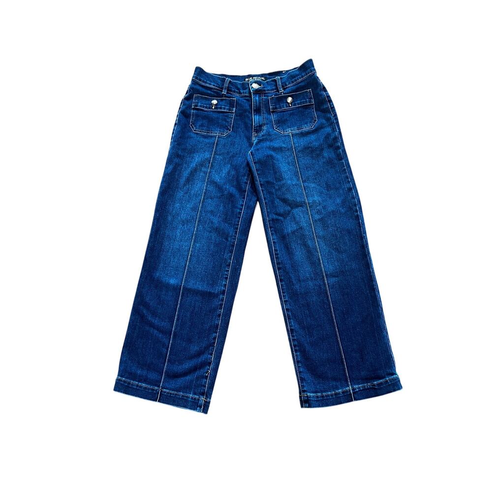 Blue Revival Mid Rise Front Seam Wide Leg Jeans | Size 29